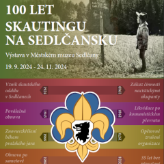 Titulní stránka brožury k výročí 100 let skautingu na Sedlčansku