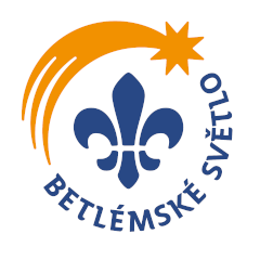 Betlémské světlo - kulaté logo se skautskou lilií a kometou